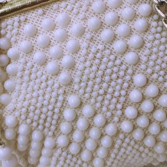 Vintage 60s-70s John Wind Hong Kong Beaded Evening Handbag 9x7 Hinged KissLock - Picture 5 of 14